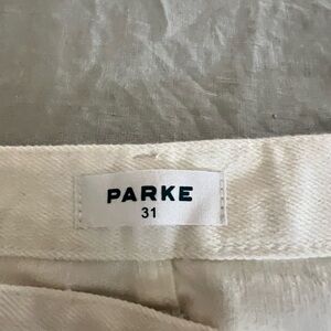 PARKE Women's White Wide Leg Jeans - White